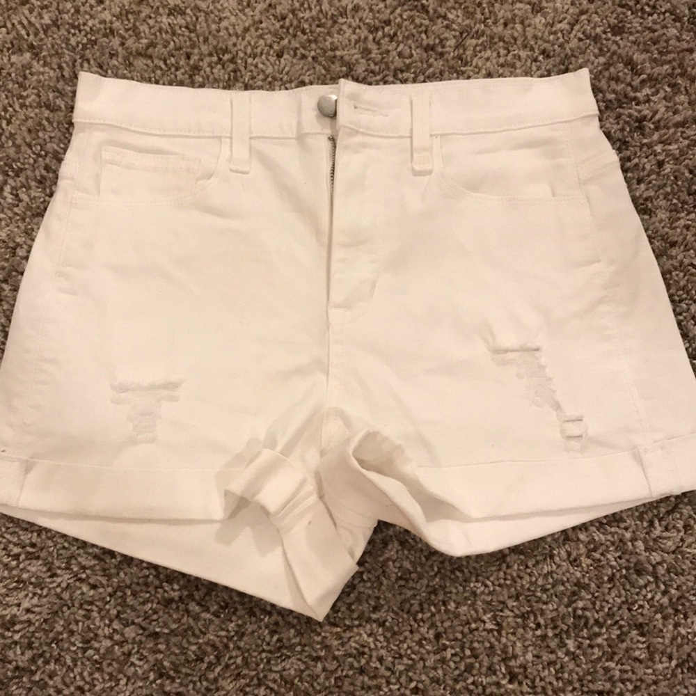 White denim shorts